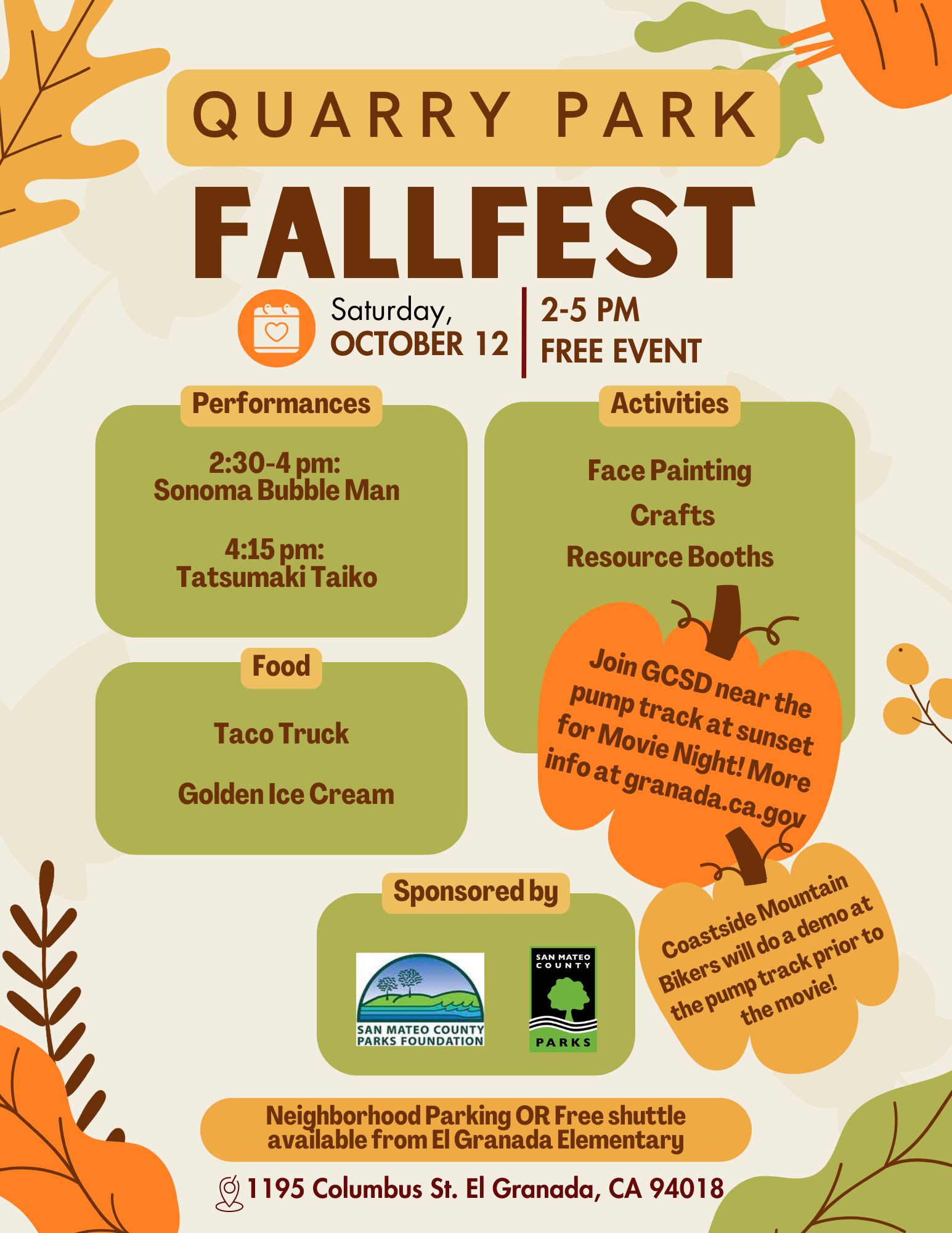 Quarry Park FallFest Flyer